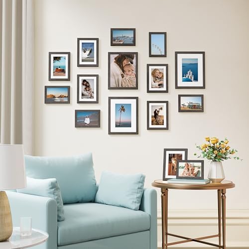 Vittanly 15 Pack Picture Frames Collage Wall Decor, Wall/Tabletop Display