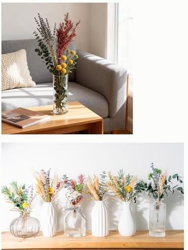 12 Kind Dried Flowers Set - Including Lavender, Eucalyptus, Wheat, Bunny Tails, Handmade for DIY Crafts, Vase Decor, Wedding/Home/Birthday/Seasonal Decor
