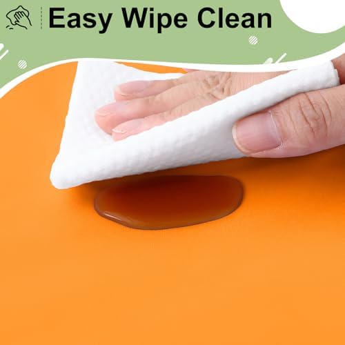 misaya 12 Packs Disposable Plastic Fall Table Cloth Beige and Orange