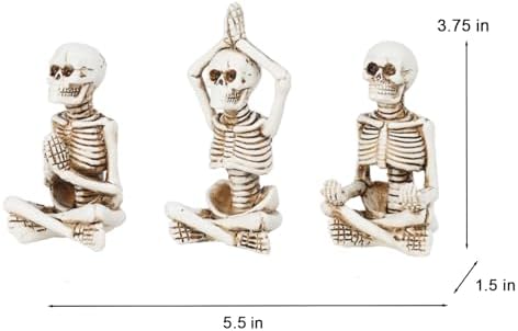 Newman House Studio Halloween Skeleton Decor - Yoga Skeleton Figurines