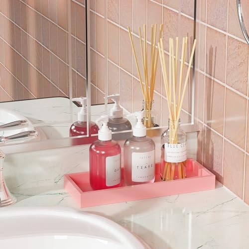 Kitchen Tray for Soap Dispenser Spice Salt / 11.3 x 4.4 x 1.1 / Pink