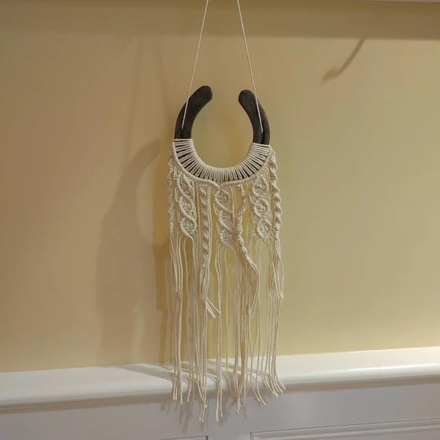 Equestrian Macrame Wall Hanging Equestrian wall art Handmade macrame decor / White