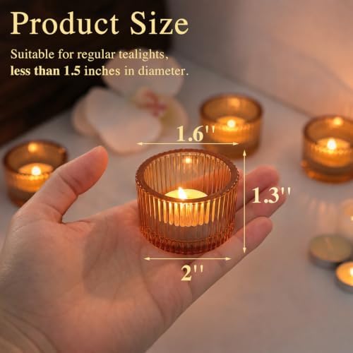HAVITI 24 Pack Tealight Gold Candle Holders, Votive Tea Light Candle Holder