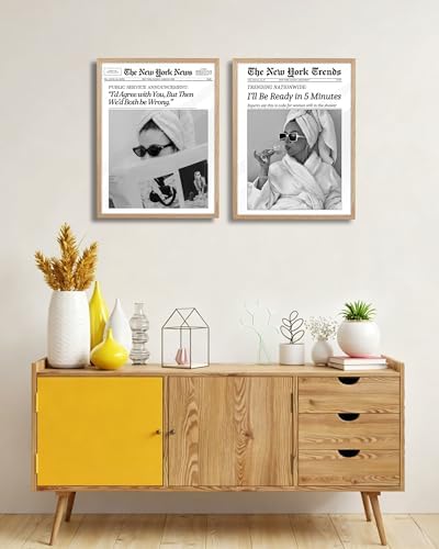 EcoHest 12x16 in I'll Be Ready in 5 Minutes Newspaper Framed Wall Art
