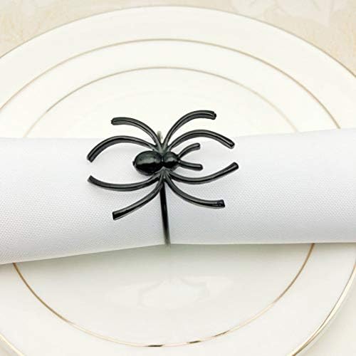TOYANDONA 6pcs Spider Napkin for Halloween Alloy Napkin Holders Electrophoretic Coating Table Decoration for Restaurants Hotels and Home Dining