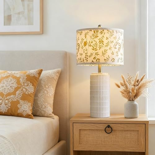 PoKat 23'' Dried Flowers Table Lamp for Bedroom Nightstands, Birthday Gifts for Women Mom, House Warming Gifts New Home