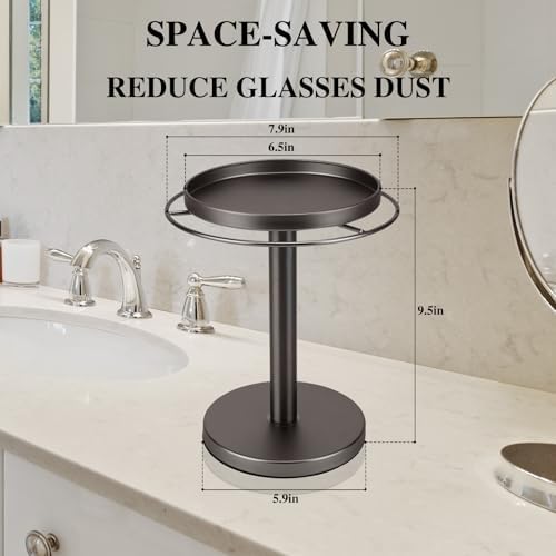 kondyfayo 360 Rotating Sunglass Organizer Glasses Holder (Titanium Black)