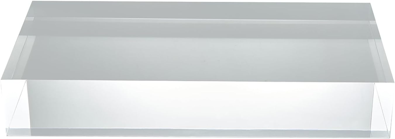 CiaoHER 2in Thickness Solid Acrylic Cube Display Block 2"x6"x12" | Clear Polished, Pedestal Stand Riser, Solid Base, 1
