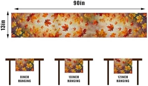 Rvsticty Fall Table Runner,Autumn Thanksgiving Decorations for Home Decor
