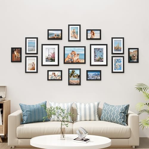 Vittanly 15 Pack Picture Frames Collage Wall Decor, Wall/Tabletop Display