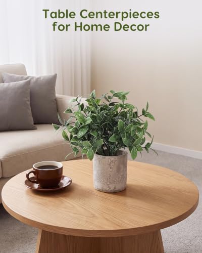 Velener 2 Pcs Small Fake Plants Eucalyptus, Artificial Plants Indoor for Shelf, Potted Eucalyptus Plants for