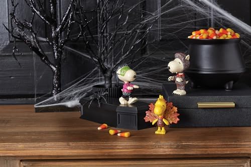 Enesco Peanuts by Jim Shore Harvest Woodstock in Turkey Costume Miniature Figurine- Stone Resin Hand Crafted Painted Collectible Thanksgiving Peanuts Snoopy Mini Figurines Home Decor Statue, 3.35 Inch