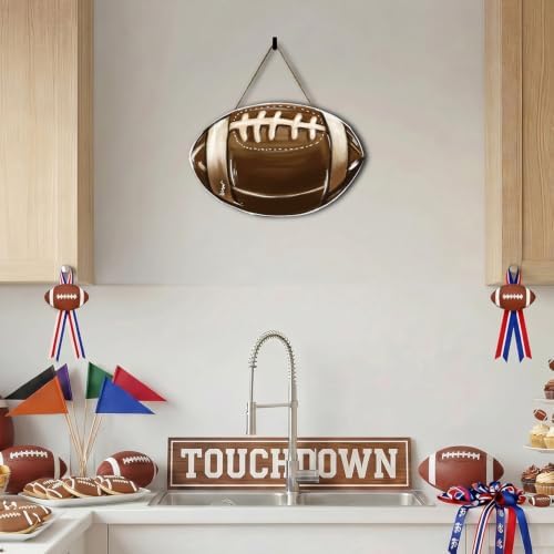 Smile Football Decor Wooden Door Hanger Football Season