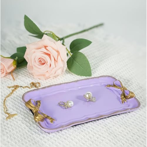 Warmtree Bow Jewelry Tray, Coquette Trinket Dish, Vanity Decor