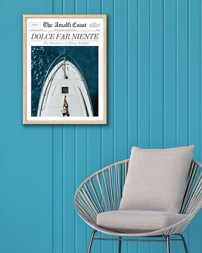 EcoHest 16x20 in Dolce Far Niente Newspaper Framed Wall Art