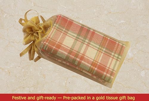 COTTON CRAFT Christmas Tartan Plaid Cloth Napkins - 12 Pack 100% Cotton