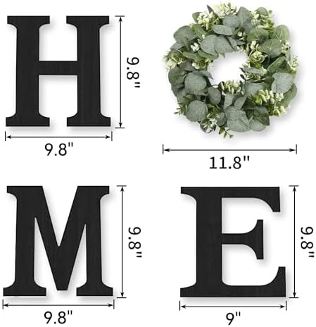 Pinkpum Wood Home Sign with Eucalyptus Wreath for O Home Decor Wall Decor