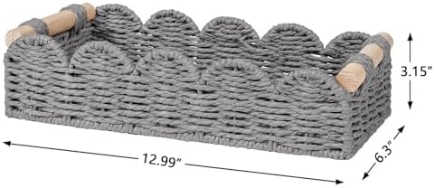 CubesLand Toilet Paper Storage Basket Organizer, Small Wicker Decor Basket