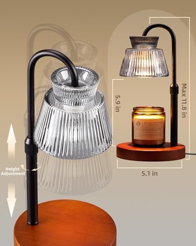 LISUNAR Candle Warmer Lamp with Timer &Dimmable Wax Melt Warmer for Scented Jar Candles, 2 Bulbs,Birthday Gifts for