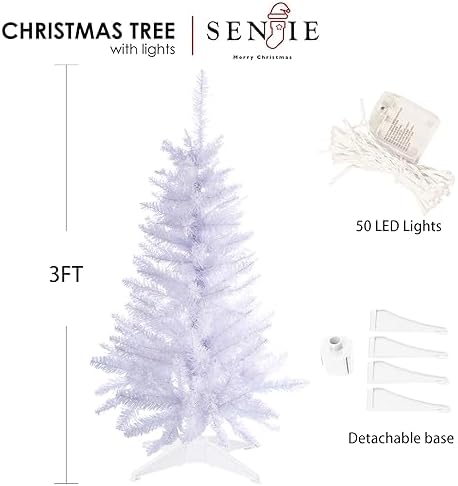 3FT White Artificial Small Christmas Tree Mini Tabletop Decor