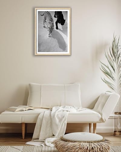 EcoHest 12x16 in Cheetah and Jaguar Walking Framed Wall Art
