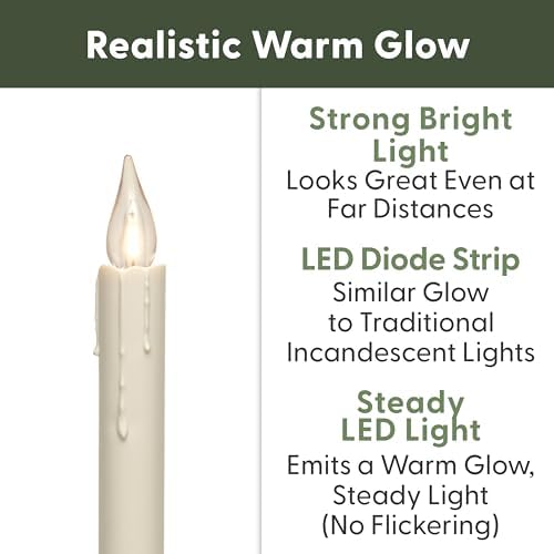 612 Vermont Vintage LED Battery Operated Window Candles with Timer (4-Pack)