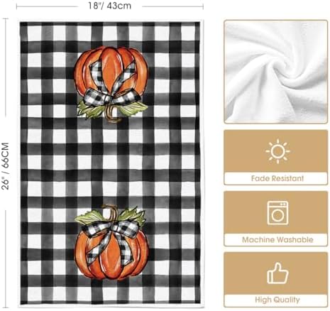 Artoid Mode Truck Hello Pumpkin Fall Kitchen Towels Set of 4 18x26 Inch