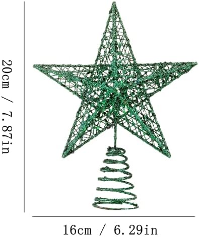 BinaryABC Iron Christmas Tree Star Topper,20cm Glittering Tree Topper