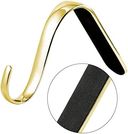 Sunshane 5 Pieces Christmas Stocking Holders Mantel Hanger Hooks Xmas Mantle Grips Set Safety Hang Stocking Clips for Christmas Party Decoration (Gold)