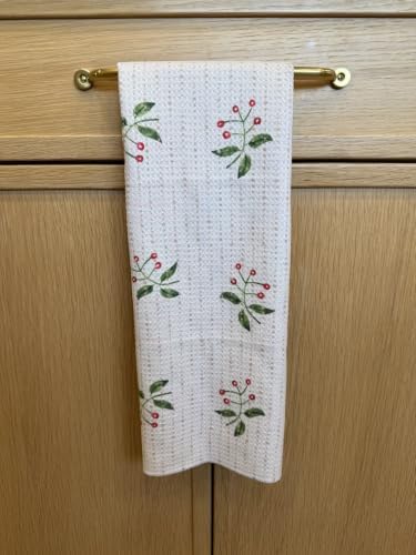3 Pack|| Double Sided Dish Towels || Waffle Weave Microfiber || Highly Absorbent || Hanging Loop || Dish Cloths || Modern || Designer Prints || Lights (Christmas Quilt)