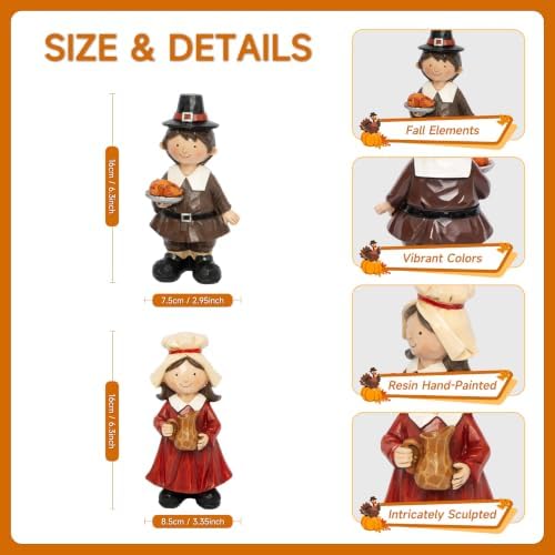 Fall Decorations For Home Pilgrim Couple Resin Pilgrim Resin Figurine