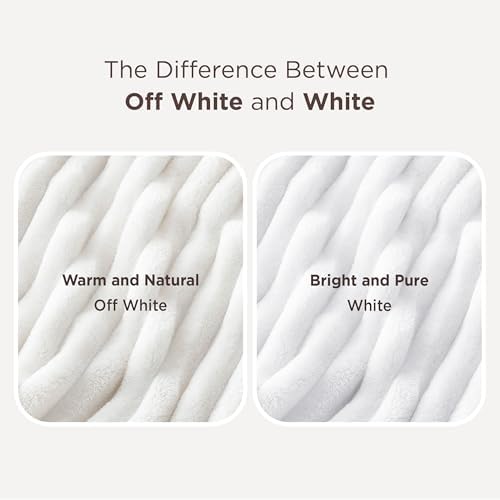 Bedsure GentleSoft White Throw Blanket for Couch - Birthday Gifts for Women Mom Her Girls, Cozy Fleece Blanket for Sofa