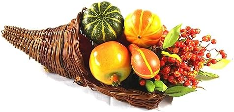 14'' long wicker cornucopia basket