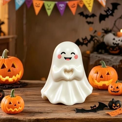 1 PCS Halloween Ghost Figurine Unique Heart Spooky Statue