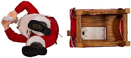 Kurt Adler 10.5-Inch Battery-Operated Fabriche Santa Decorating LED Gingerbread House Table Piece (JEL1203)