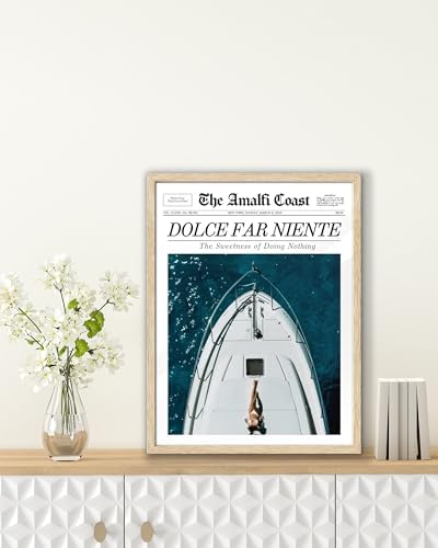 EcoHest 12x16 in Dolce Far Niente Newspaper Canvas Art
