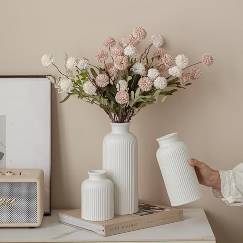 Large Modern Ceramic Vase Set / Large White