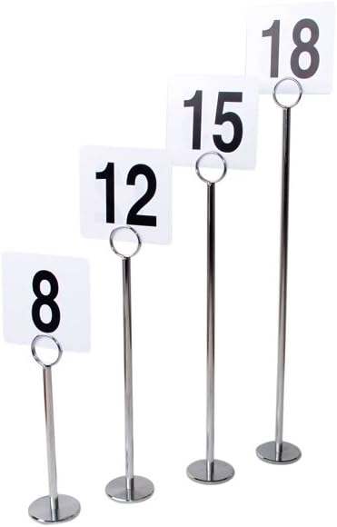 New Star Foodservice Ring-Clip Table Number Holder/ Number Stand/ Place Card Holder, Set of 12, 15-Inch