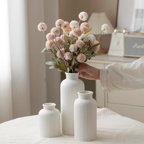 Large Modern Ceramic Vase Set / Large White
