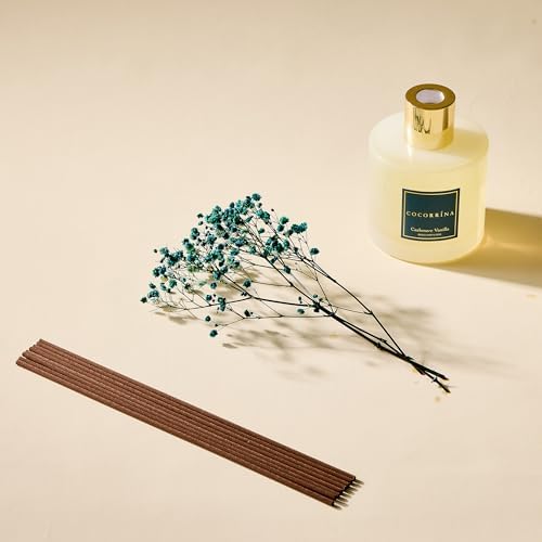COCORRÍNA Reed Diffuser - Cashmere Vanilla 17 Fl.oz Reed Diffuser with 8 Sticks Scented Diffuser with Preserved Flowers