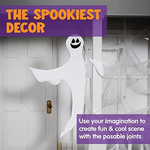 JOYIN 2 Pcs 53” Halloween Decoration Outdoor, Halloween Tree Wrap Ghost Decoration Outdoor, Smiling Hanging Ghost Design for Lawn, Tree, Party Supplies, Haunted House Wrap Decor