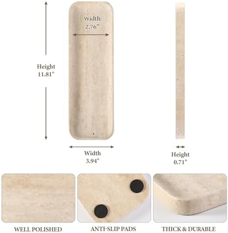 Stone Tray / Marble Tray / 12 x 4 / Travertine / Natural