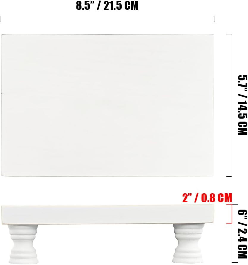 Farmhouse Tray / Wood Risers Display Stands / White