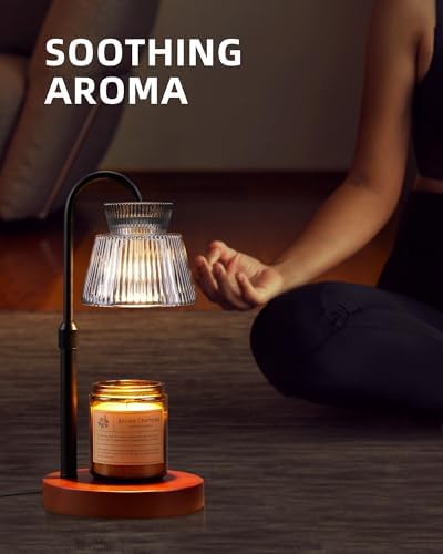 LISUNAR Candle Warmer Lamp with Timer &Dimmable Wax Melt Warmer for Scented Jar Candles, 2 Bulbs,Birthday Gifts for