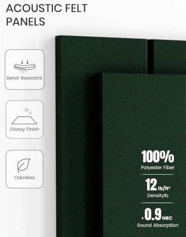 Fluxynara 48" x 36" Large Felt Bulletin Board, Pine Green