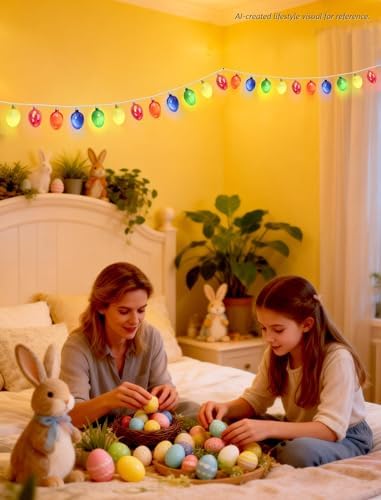 UL 12FT Connectable Easter Lights, 20 LED Electroplated Vintage Eggs