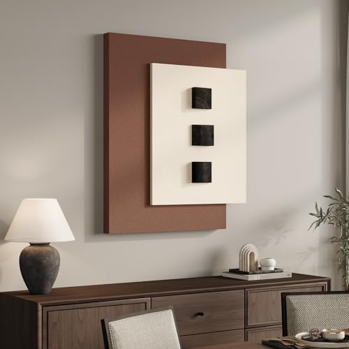 Cuspin Modern Minimalist 3D Wood Wall Art for Living Room, 28x36 In