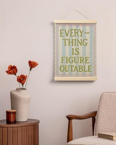 FGFK Everything Is Figureoutable Wall Art Poster Hanger Frame, Motivational Office Decor, Dopamine Positive