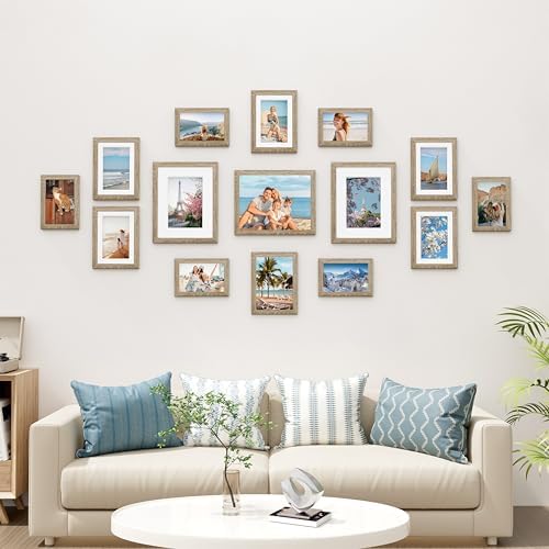Vittanly 15 Pack Picture Frames Collage Wall Decor, Wall/Tabletop Display