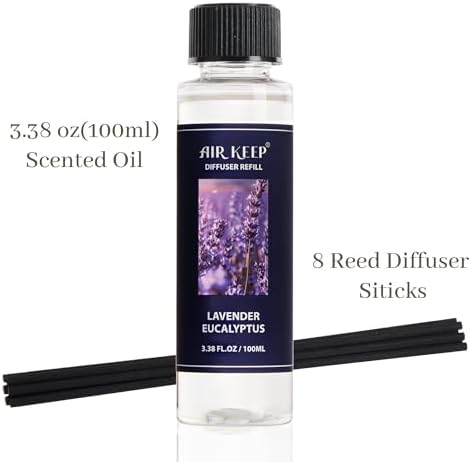 Airkeep Reed Diffuser Oil Refill/Cashmere Vanilla/3.38 oz / 1 Pack/Air Freshener & Aromatherapy Essential Oil Blend for